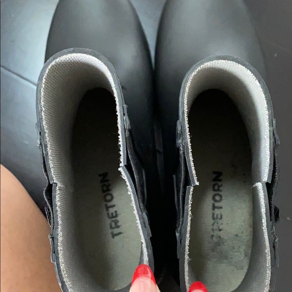 Tretorn Black Rain Boots - Wedge Heel - Picture 6 of 6